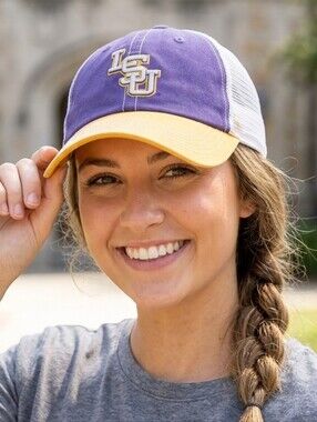 LSU Tigers Top of the World Snapback Trucker Hat - Purple/Gold - Excellent